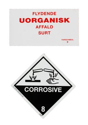 Flytande oorganiskt avfall, surt  Flytande oorganiskt avfall, surt  (591502)