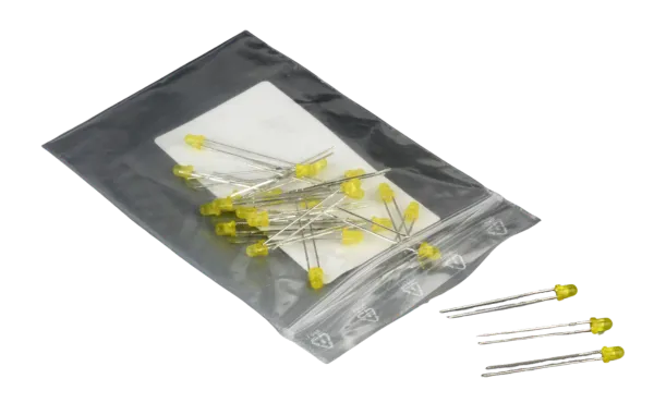 Mini lysdiode, gul, 3 mm, 20 mA  (622020)
