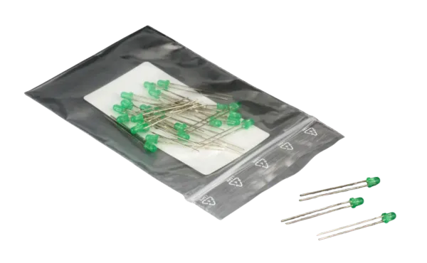 Mini lysdiode, grønn, 3 mm, 20 mA  (622030)