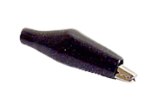 Krokodilletau 2 mm, med kappe, svart  (639601)