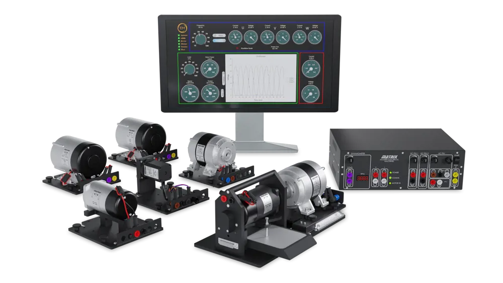 Matrix elektrisk maskinsystem til motorundervisning