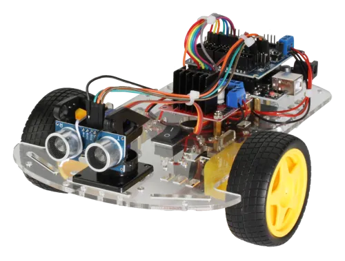 Robotbil med 2 stk. motorer, Uno proces. og komponenter  (663910)