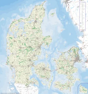 Karta över Danmark, 1:250.000  (791011)