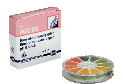 pH-papir, 0,5-5,5, rull 5,2 m pH-papir, 0,5-5,5, rull 5,2 m (838208)